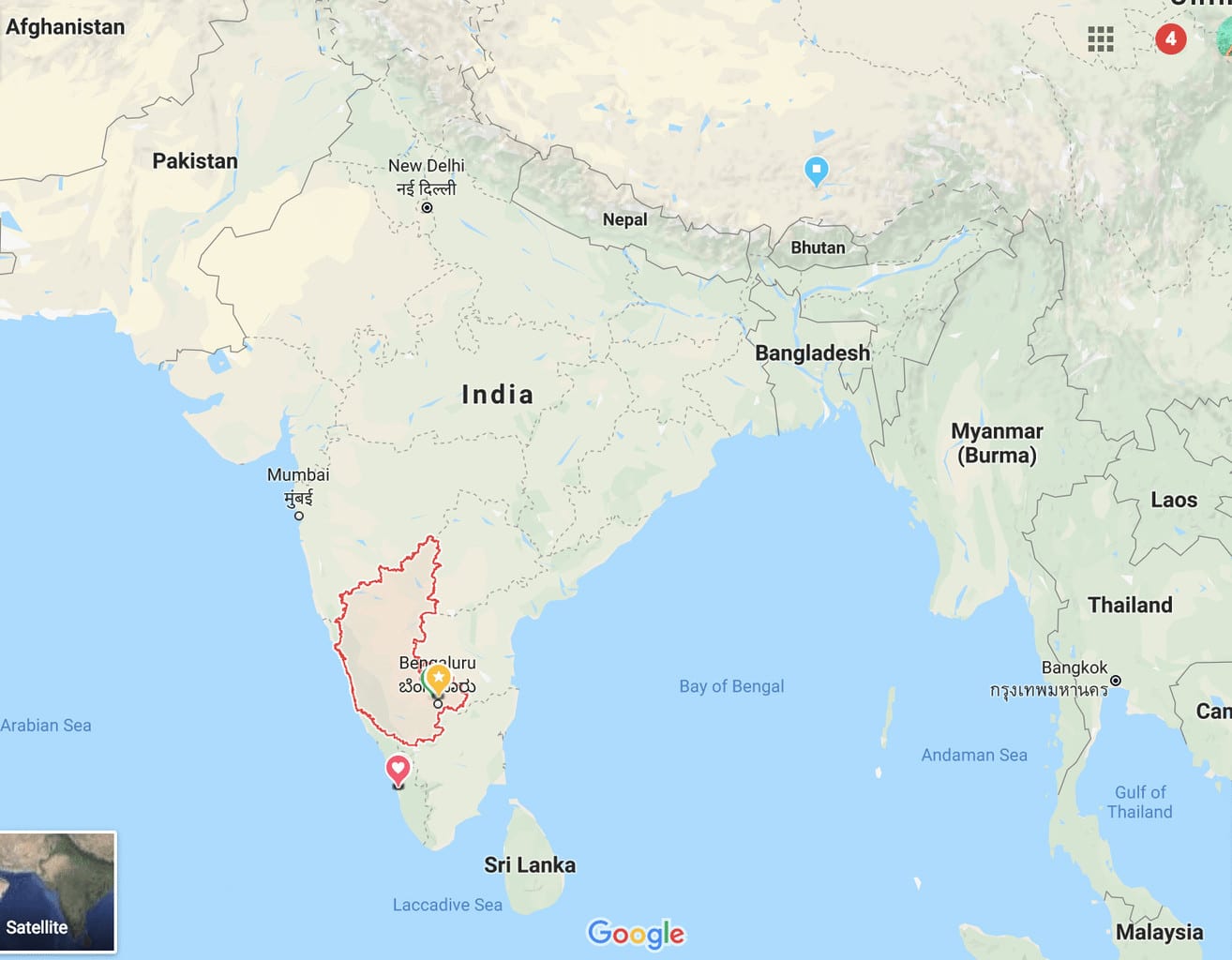 karnataka state map with tourist places