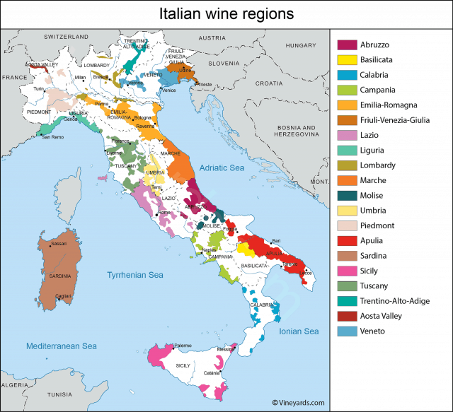 Fantastic Map Of The Wine Regions Of Italy 640x583 