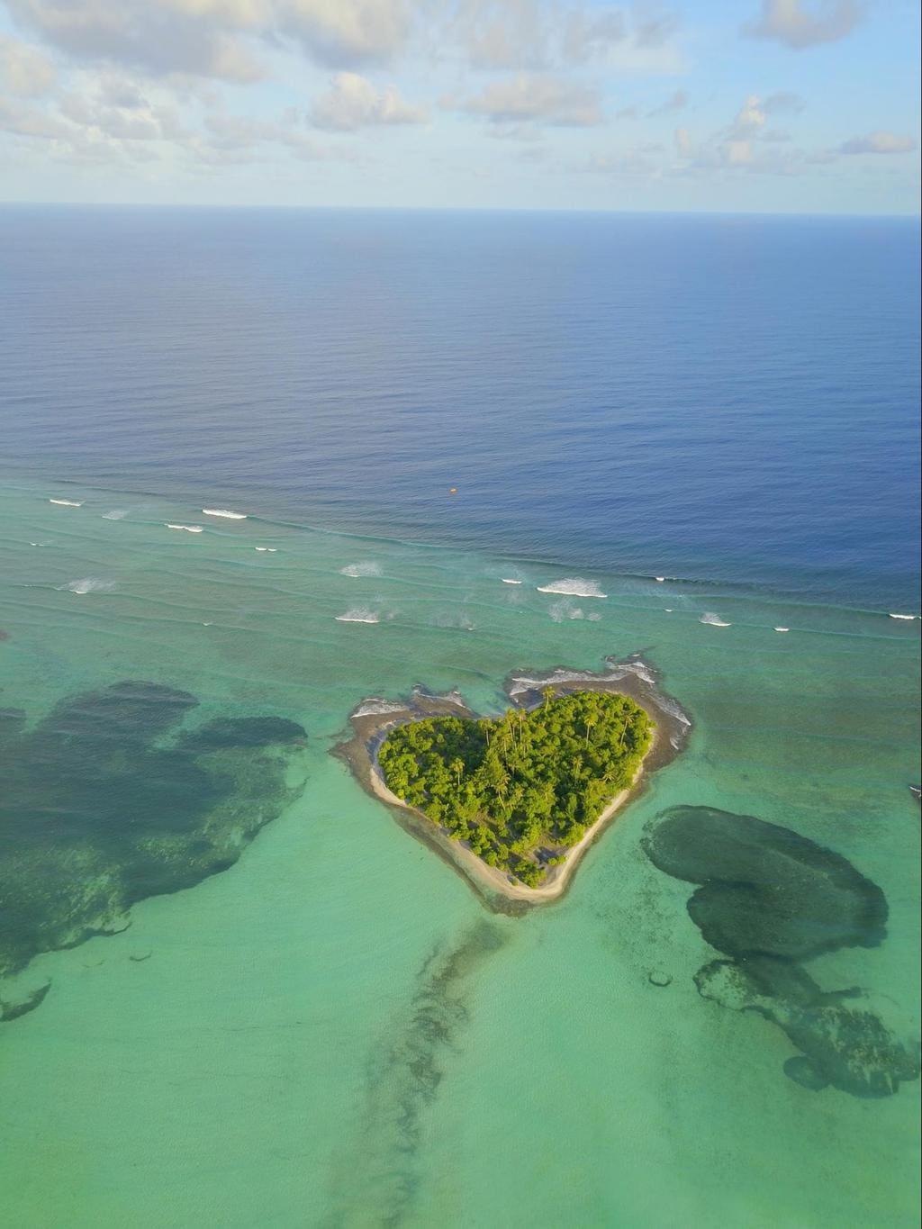 Heart-shaped island in Kiribati