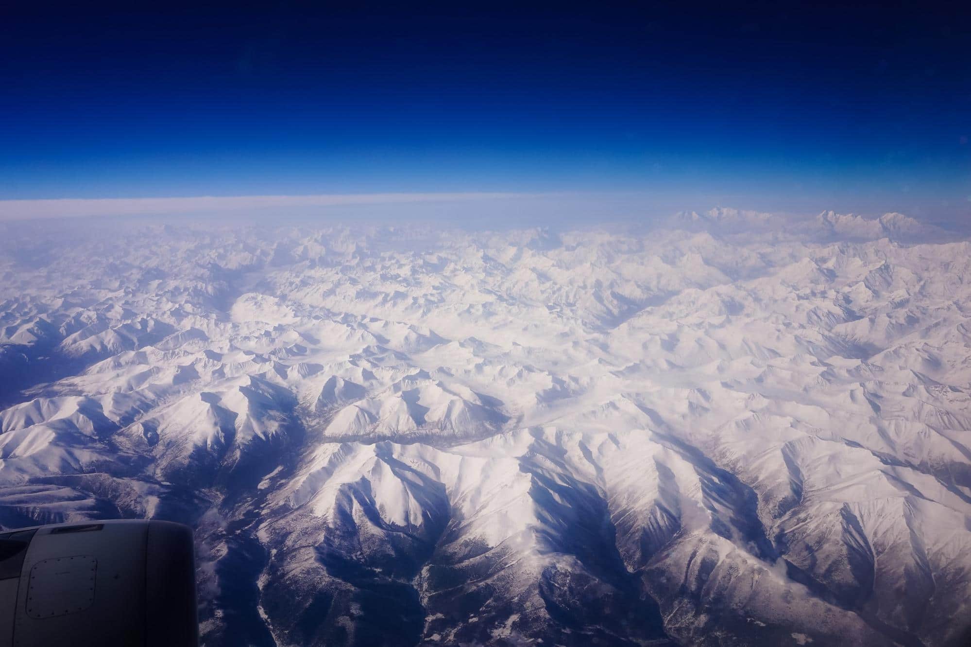Flying over the Himalayas to Lhasa