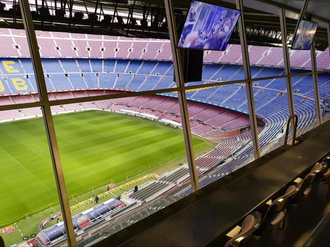 Camp Nou stadium seen from the media box