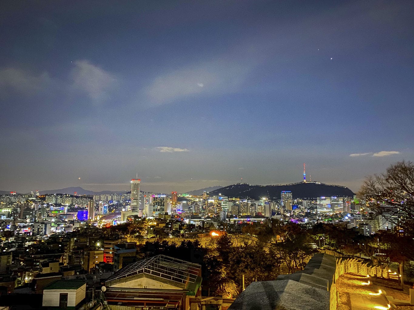 Views of downtown Seoul and Namsan from Naksan Park