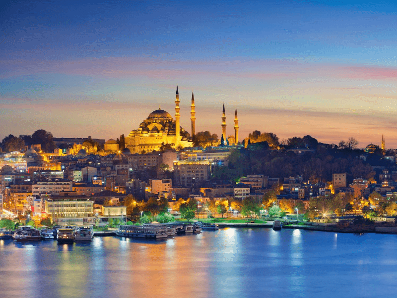 Istanbul and Hagia Sophia at sunset