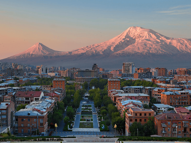 Yerevan at sunset